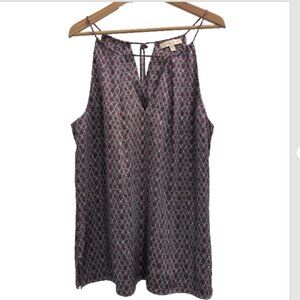 Etcetera Women's Size 12 Geometric Print Sleeveless 100% Silk Tank Top‎ Boho